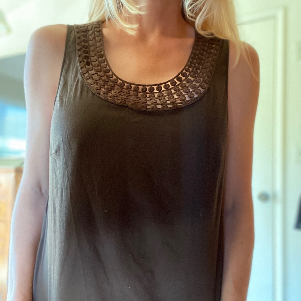 Brown Ann Taylor Sleeveless Blouse